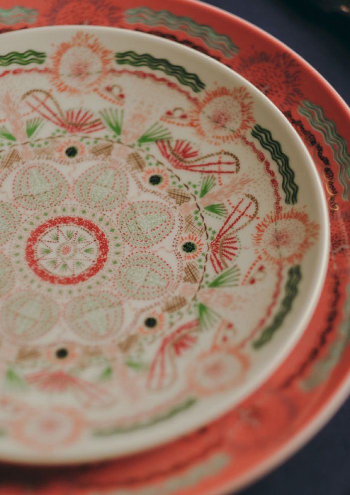 dior vianočná kolekcia taniere porcelán stolovanie