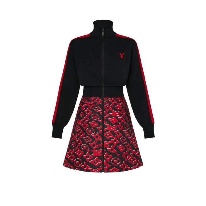 Bi material dress Louis Vuitton x Urs Fischer in knit and quilted nylon